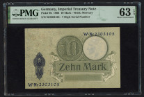 World Banknotes - Deutschland - Reich (1874-1914) - Germany 10 Mark 1906 Imperial Treasury Note "Reichskassenschein" (P. 9b) - PMG 63 EPQ Choice UNC