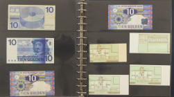 Banknotes in albums - Netherlands - Very nice collection of many Error notes; misprints, shifted plates, discolorations, serial # mistakes, miscuts, c...