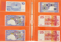 Banknotes in albums - Netherlands - Album Netherlands 1966-1992 including; 5 Gulden Vondel I+II (4), 10 Gulden Frans Hals (3), 10 Gulden Ijsvogel (3),...
