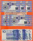 Banknotes in albums - Netherlands - Small collection banknotes Netherlands including 10 Gulden 1968 Frans Hals (3), 10 Gulden 1997 Ijsvogel (15) and 1...
