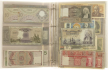 Banknotes in albums - Netherlands - Album banknotes Netherlands among which 10 +20 Gulden 1940-41 Emma, 25 Gulden 1939 Mees, etc. + world including Ge...
