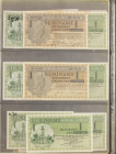 Banknotes in albums - Netherlands Oversea - Album Banknotes Surinam 1956-2009 among which 1 Gulden 1956 + 1960, 100 Gulden 1963, 5.000 + 10.000 Gulden...