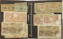 Banknotes in albums - Belgium - Album banknotes Belgium among which 5 Francs (1918,1943,1938), 100 Francs (1914-1943), 1000 Francs 1943 etc. - Total a...