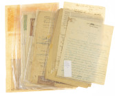 Banknotes in albums - India - A lot, which would be of interest to scripophilists and philatelists alike, of rare documents, share transfer certificat...