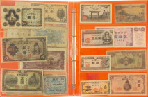 Banknotes in albums - Japan - Small lot of 33 Japanese & Taiwanese banknotes in album.