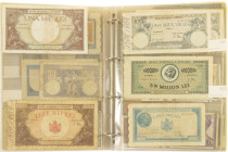 Banknotes in albums - Romania - Album banknotes Romania in various qualities and denominations including German occupation 5 Lei 1917 etc. - Total app...