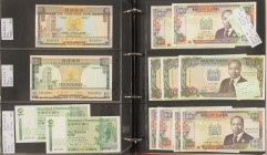 Banknotes in albums - World - Collection of many better higher valued notes in overal UNC conditions including: Kenya, Hong Kong, Poland, China, Seych...