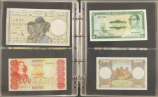 Banknotes in albums - World - Beautiful collection of better worldbanknotes including: Chad, French West Africa, Oman, Macau, Eastern Caribbean States...