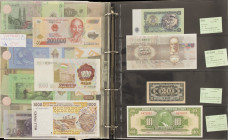Banknotes in albums - World - Collection of many better higher valued notes in overal UNC conditions including: Brazil, Haiti, Vietnam, Russia, Angola...