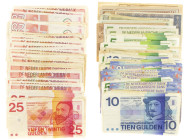 Banknotes in boxes - Netherlands - Nice box holding all sorts of used Dutch currency, still many redeemable !