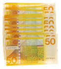 Banknotes in boxes - Netherlands - Box with 12 Dutch banknotes of 50 Guilders (sunflowers) still exchangeable