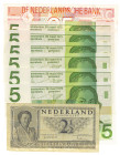 Banknotes in boxes - Netherlands - Small box banknotes Netherlands among which 5 Gulden Vondel II, 25 Gulden 1989, etc.