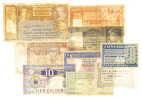 Banknotes in boxes - Netherlands - Small box Dutch banknotes a.w Salomo, Mijnen, Westerbork, Ijsvogel etc.