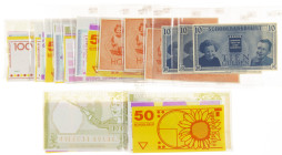 Banknotes in boxes - Netherlands - Box holding several sets of "schoolmoney" from different time periods.