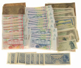 Banknotes in boxes - Netherlands Oversea - Box with filled with Indonesia & Suriname including 5 gulden 1996 & 10 gulden 1991 UNC in numbers.
