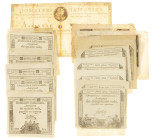 Banknotes in boxes - France - Small box France - assignats among which 15 Sols 1793 (28), 50 Sols 1793 (13), 5 Livres 1793 (5) + 60 Livres 1790 Louis ...
