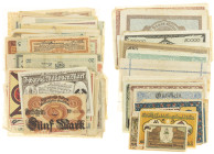 Banknotes in boxes - Germany - Small box mainly German emergency/inflation money.