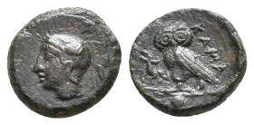 SICILY, Kamarina. (413-403 BC). AE. 1.04g 10.6m