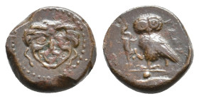 SICILY, Kamarina. (Circa 420-405 BC). AE. 1.36g 11.1m