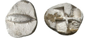 MYSIA, Kyzikos. (Circa 520-480 BC). AR Hemiobol. 0.55g 9.5m