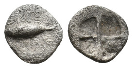 MYSIA, Kyzikos. (Circa 520-480 BC). AR Hemiobol. 0.54g 9.1m