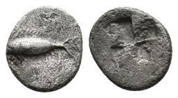 MYSIA, Kyzikos. (Circa 520-480 BC). AR Hemiobol. 0.64g 9.7m