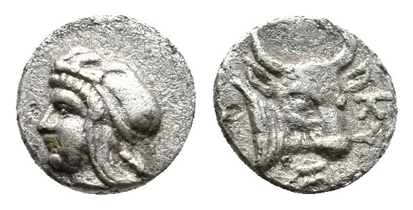 MYSIA. Kyzikos. (Circa 410-400 BC). AR Hemiobol. 0.36g 7.7m