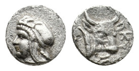 MYSIA. Kyzikos. (Circa 410-400 BC). AR Hemiobol. 0.36g 7.7m