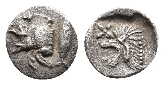 MYSIA. Kyzikos. (Circa 450-400 BC). AR Obol. 0.40g 8m