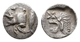 MYSIA. Kyzikos. (Circa 450-400 BC). AR Obol. 0.40g 8m