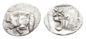 MYSIA. Kyzikos. (Circa 450-400 BC). AR Obol. 0.35g 9.6m