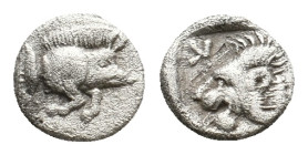 MYSIA. Kyzikos. (Circa 450-400 BC). AR Obol. 0.32g 6.5m