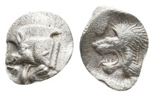 MYSIA. Kyzikos. (Circa 450-400 BC). AR Obol. 0.38g 10.3m