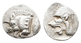 MYSIA. Kyzikos. (Circa 450-400 BC). AR Obol. 0.77g 11.4m