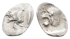 MYSIA. Kyzikos. (Circa 450-400 BC). AR Obol. 0.4g