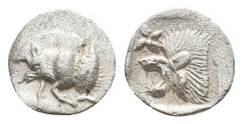 MYSIA. Kyzikos. (Circa 450-400 BC). AR Obol. 0.41g 8.9m