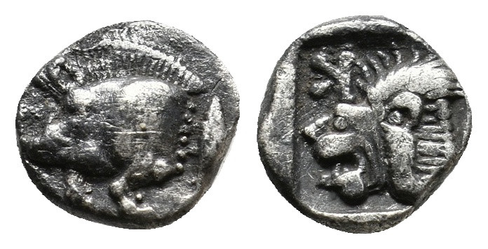 MYSIA. Kyzikos. (Circa 450-400 BC). AR Obol. 0.83g 9.4m