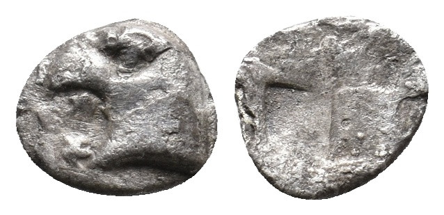 AEOLIS, Kyme. (Circa 480-450 BC). AR Hemiobol. 0.37g 8.3m