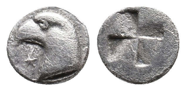 AEOLIS, Kyme. (Circa 480-450 BC). AR Hemiobol. 0.42g 7.6m