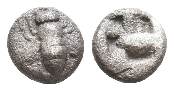 IONIA, Ephesos. (Circa 5th century BC) AR Hemiobol. 0.46g 7.2m