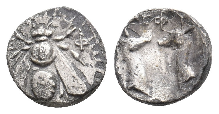 IONIA, Ephesos. (Circa 390-325 BC). AR Diobol. 0.89g 9.9m
