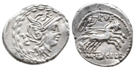 M. LUCILIUS RUFUS. Denarius. (101 BC). Rome. AR Denarius. 3.81g 21.9m