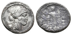 P. CLODIUS M.F. TURRINUS, 42 BC. AR, Denarius. Rome. 3.71g 19.1m