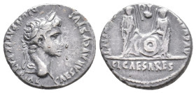 Augustus (27 BC-14 AD) Lugdunum. AR Denarius. 3.81g 19.2m