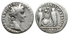 Augustus (27 BC-14 AD) Lugdunum. AR Denarius. 3.55g 17.1m