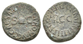 Caligula (37-41 AD). AE, Quadrans. Rome. 2.65 g. 18.55 mm.