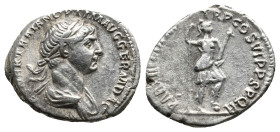 TRAJAN, 98-117 AD. AR, Denarius. Rome. 3.21g 18.8m
