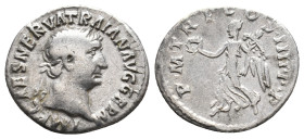 TRAJAN, 98-117 AD. AR, Denarius. Rome. 2.76g 18.7m
