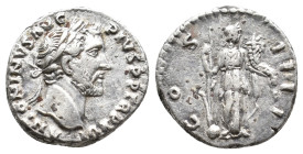 ANTONINUS PIUS, 138-161 AD. AR, Denarius. Rome. 3.59g 16.9m