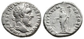 PERTINAX, 193. Denarius,  Rome. AR
Obv. IMP CAES P HELV PERTIN AVG Laureate head of Pertinax to right.
Rev. LAETITIA TEMPOR COS II Laetitia standing...